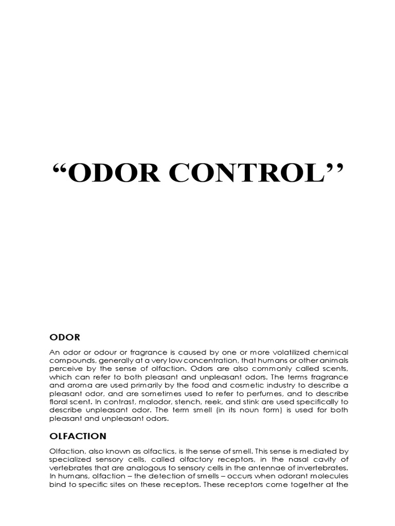 Odor Control PDF Olfaction Odor