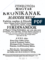 Foglalván Magában 18 Esztendört Melly Petho Kronika Folyt 1742