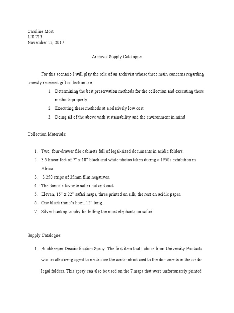 713 Archival Supply Catalogue PDF Photograph Paper