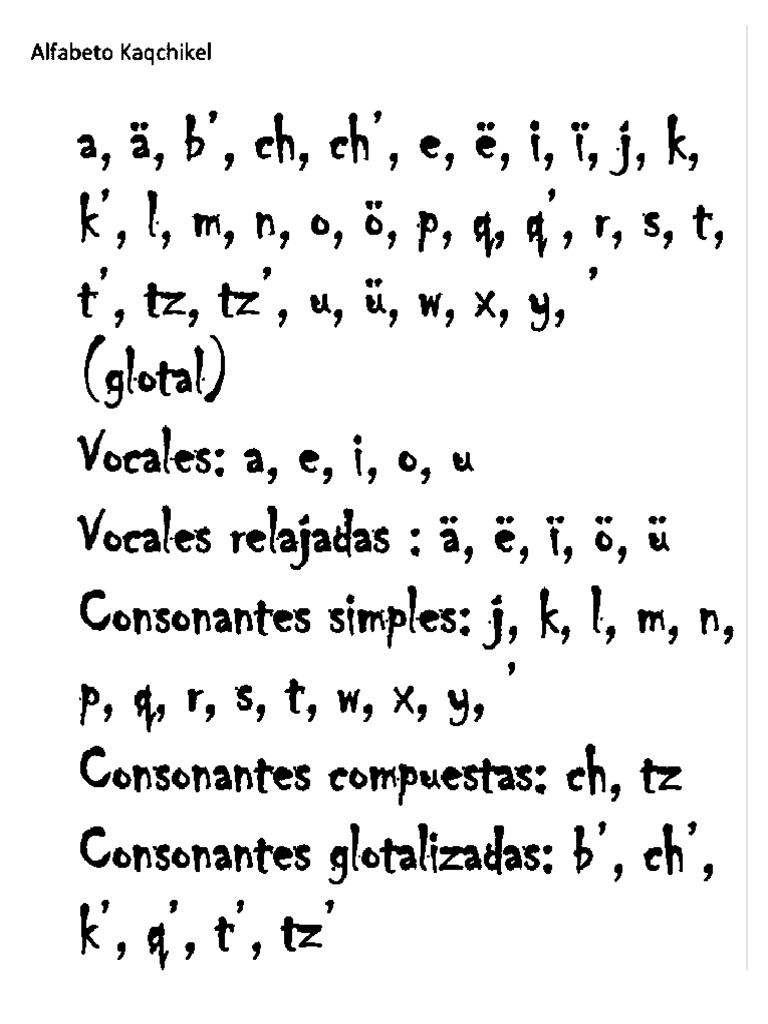 Alfabeto Kaqchikel Pdf