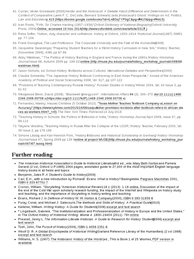 Further Reading The American Historical Association's Guide To Historical Literature PDF
