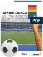 Informe Nacional Sobre Fobias y Discriminación Como Manifestaciones de Violencia en El Fútbol de Honduras - SOMOS CDC Gestión Del Conocimiento