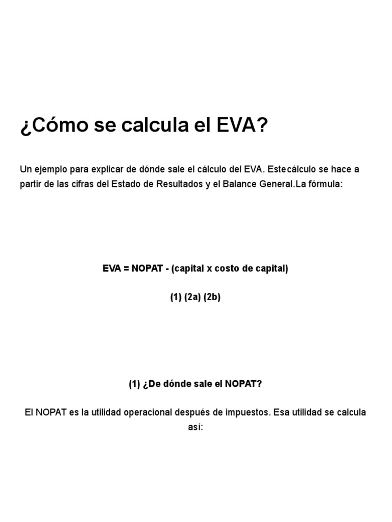Calcular El EVA | PDF | Deuda | Modelo de fijación de precios de ...