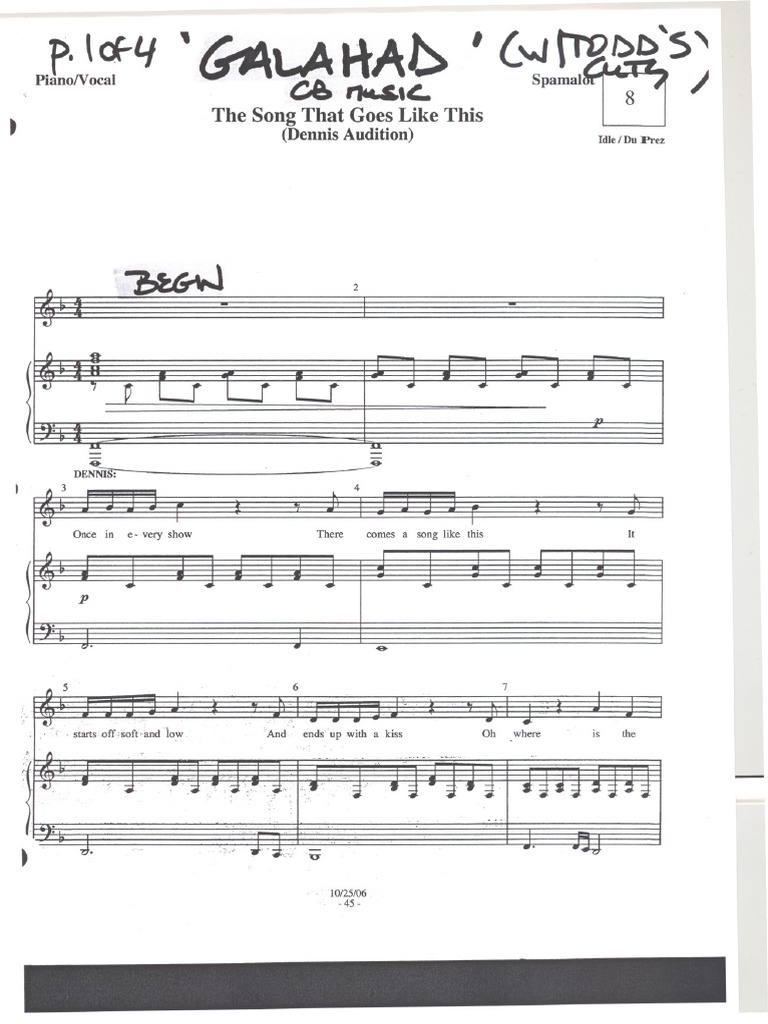 The Song That Goes Like This GALAHAD PDF Leisure Entertainment