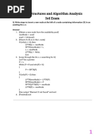 Data Structures and Algorithm Analysis 3rd Exam