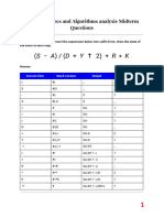 S A) / (D Y R K: Data Structures and Algorithms Analysis Midterm Questions