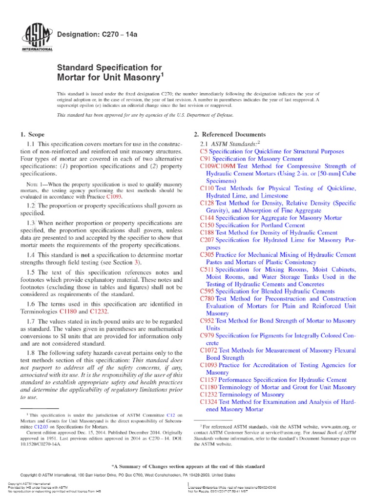 ASTM C270-14a | PDF