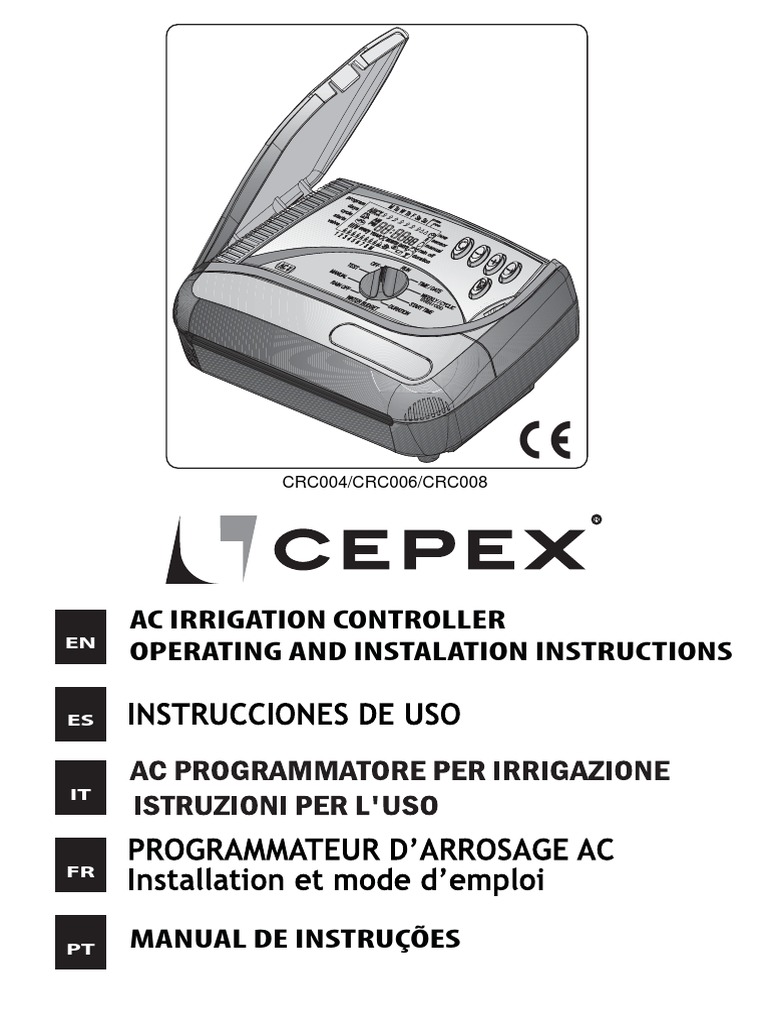 Instruções do Controlador de Irrigação Cepex | PDF | Tempo | Irrigação