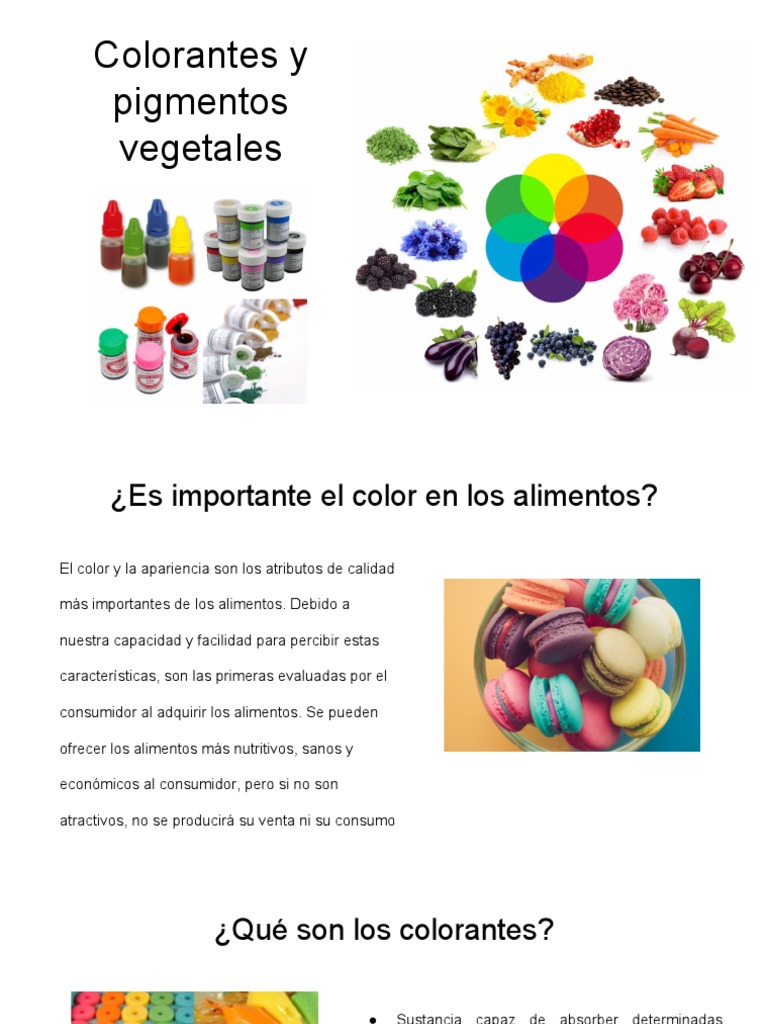 Colorantes y pigmentos naturales en alimentos | PDF | Color | Alimentos