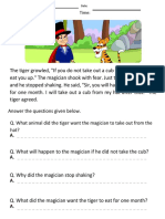 Answer The Questions Given Below. Q. What Animal Did The Tiger Want The Magician To Take Out From The Hat?