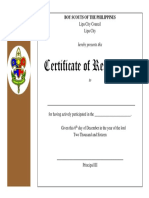 Certificate of Recognition: Lipa City Council Lipa City