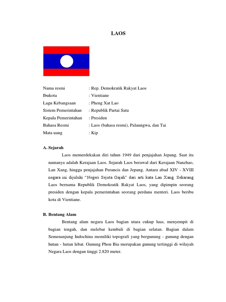 Negara Laos Beribukota Di Jawaban Soal