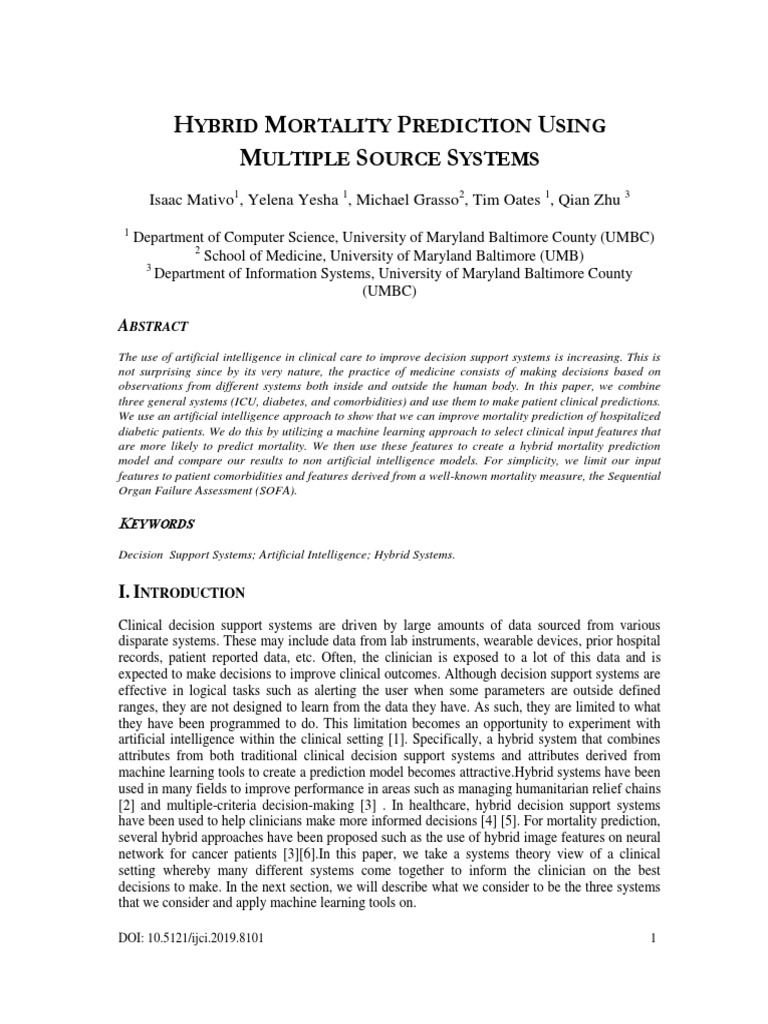 Hybrid AI Model for Mortality Prediction | PDF | Comorbidity | Medical ...