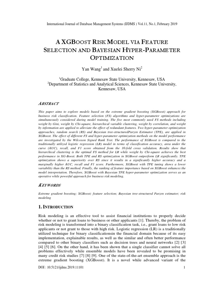 XGBoost Risk Model with Bayesian Tuning | PDF | Receiver Operating ...
