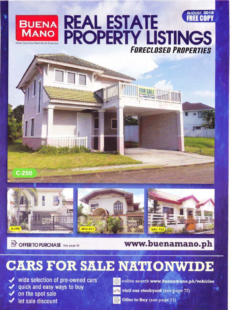 BPI Buena Mano Foreclosed Properties PDF PDF Land Law Natural