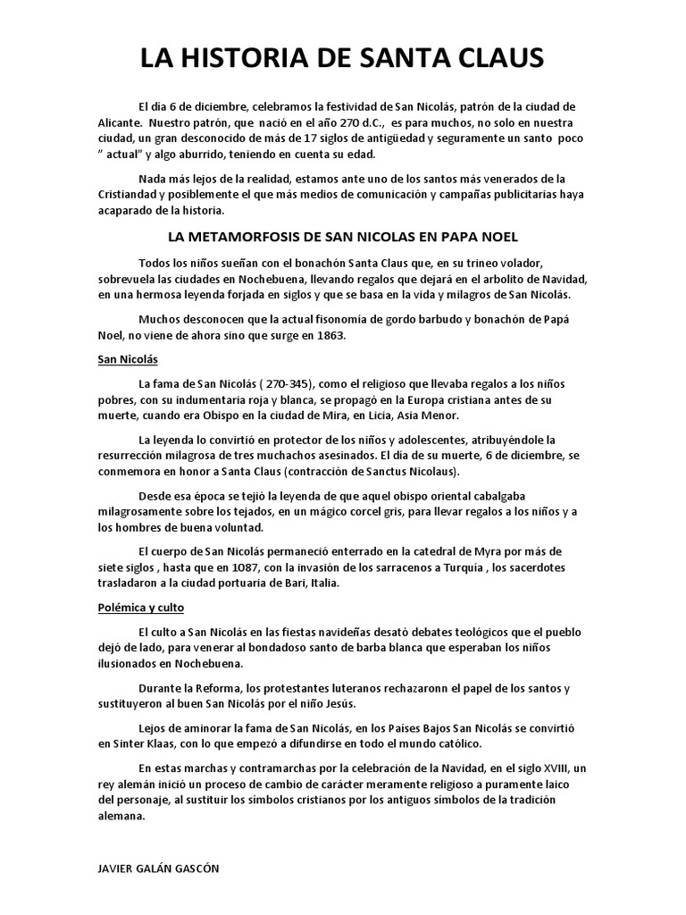 La Historia de Santa Claus | PDF | Papá Noel | Navidad