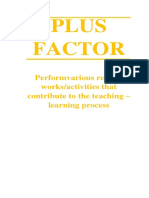 Plus Factor Ojectives