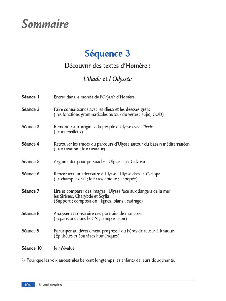 Page De Garde Cahier De Champs Lexicaux Cours CNED Odyssée-Iliade PDF | PDF | Paris (Mythologie) | Mythologie  grecque