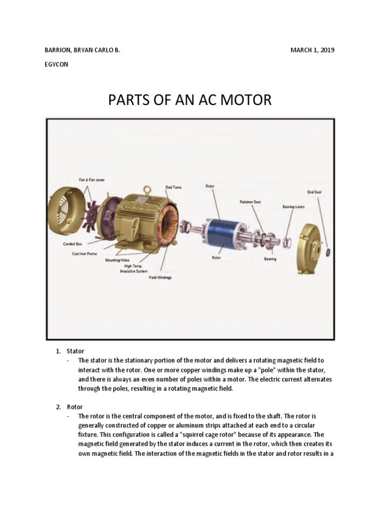 AC Motor Components Explained | PDF