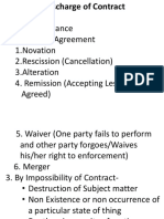 1.by Performance 2.by Mutual Agreement 1.novation 2.rescission (Cancellation) 3.alteration 4. Remission (Accepting Lesser Than Agreed)