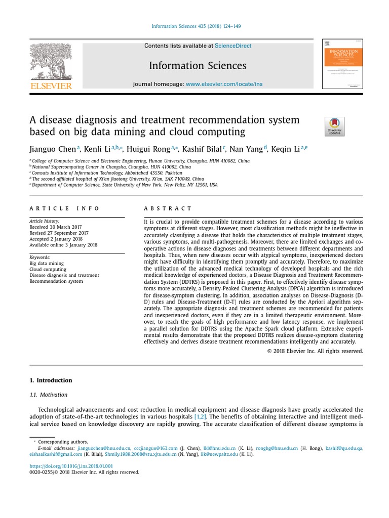A Disease Diagnosis and Treatment Recommendation System Based On Big ...