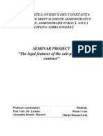 Seminar Project "The Legal Features of The Sale-Purchase Contract"