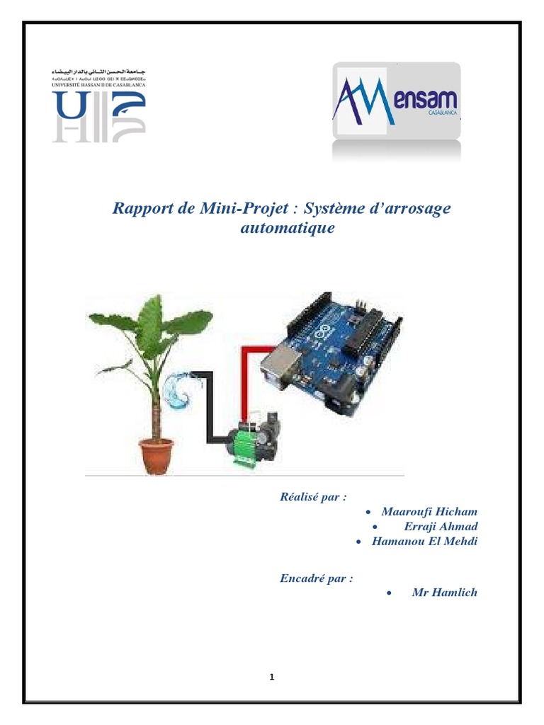 Rapport de MiniProjet Système d’arrosage automatique Réalisé par