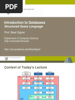 Introduction To Databases: Structured Query Language