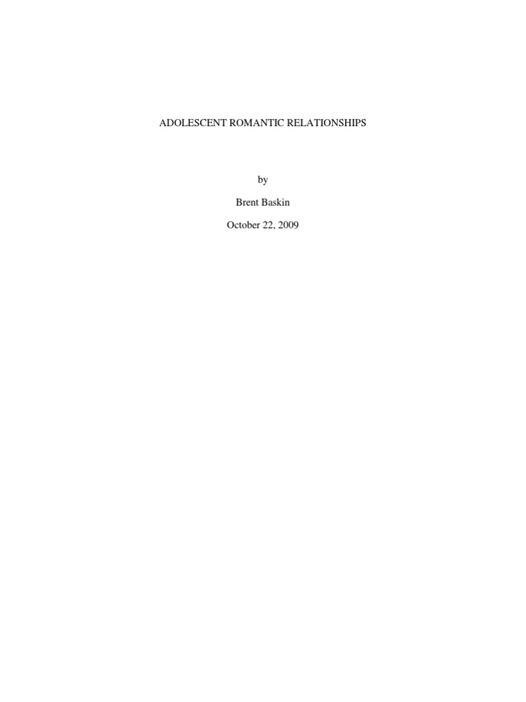 Adolescent Romantic Relationship Phases | PDF | Interpersonal ...