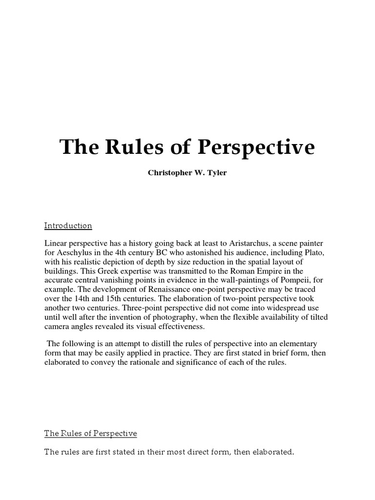The Rules Of Perspective Pdf Perspective Graphical Line Geometry