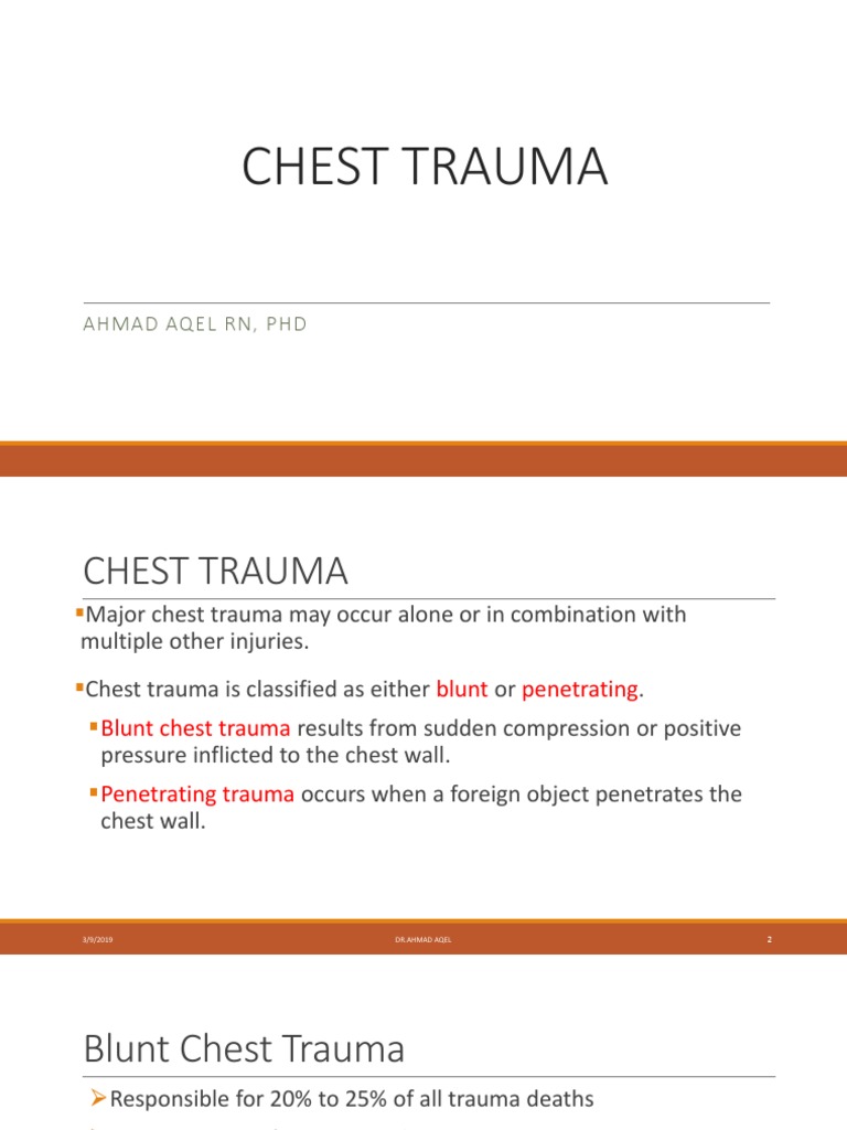 8-Thorasic Trauma DR Ahmad | PDF | Thorax | Major Trauma