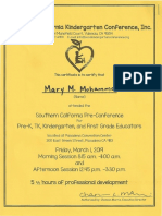 Socal Kinder Conference Professional Development Certificate