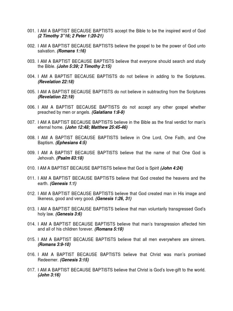 101 bible reasons why i am a baptist pdf pdf baptism gospel of
