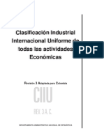 Clasificación Industrial Internacional Uniforme CIIU Rev. 3 A.C