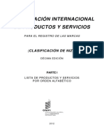 Clasificacion Niza de Servicios PDF