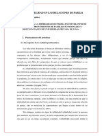 Tema: Infidelidad en Las Relaciones de Pareja