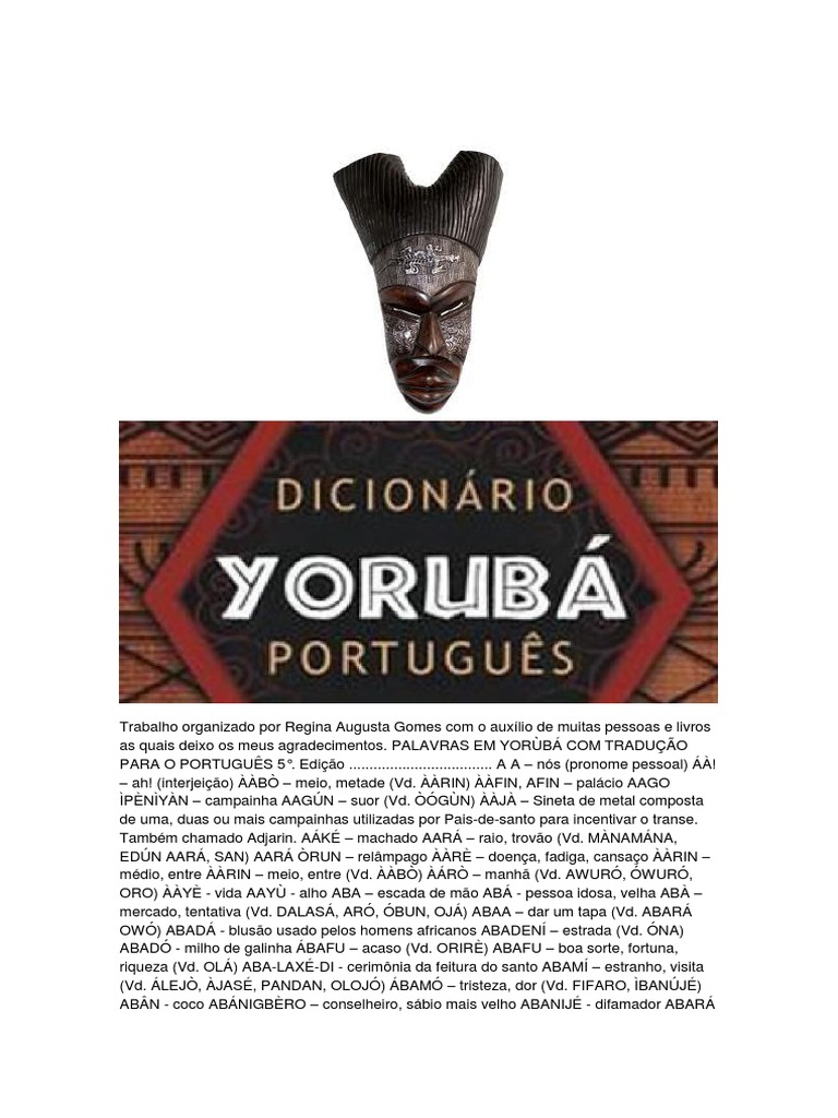 Dicionário Yorubá - Português, PDF, Religião e crença