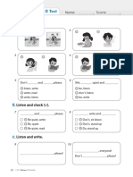 Listen Up 1 Unit 10 Test Score Name Track 13