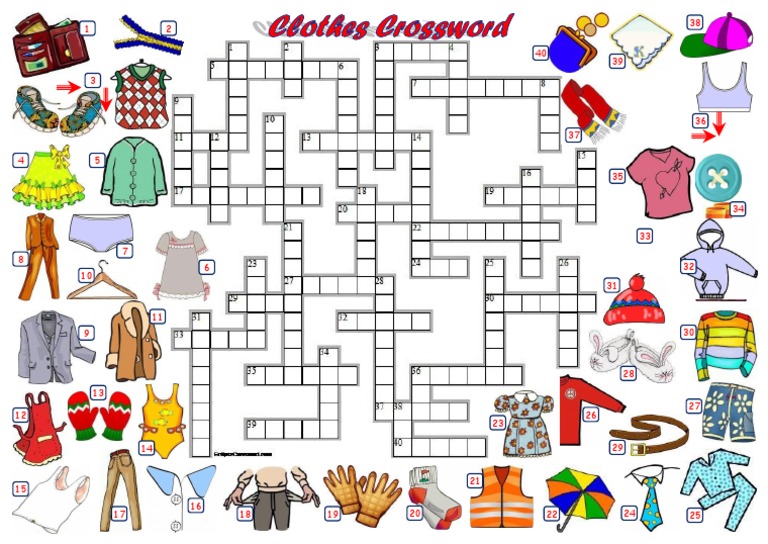 Crucigrama Ropa