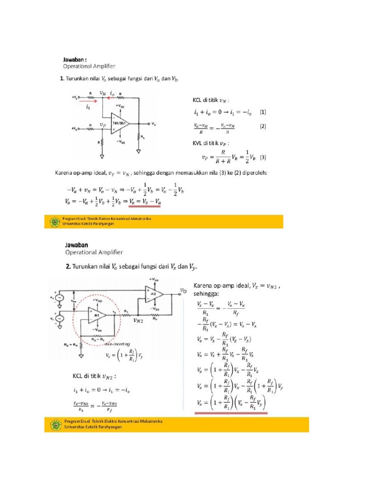 Penguat Op Amp Inverting Op Amp Dan Non Inverting Op Amp Docx Operational Amplifier Amplifier