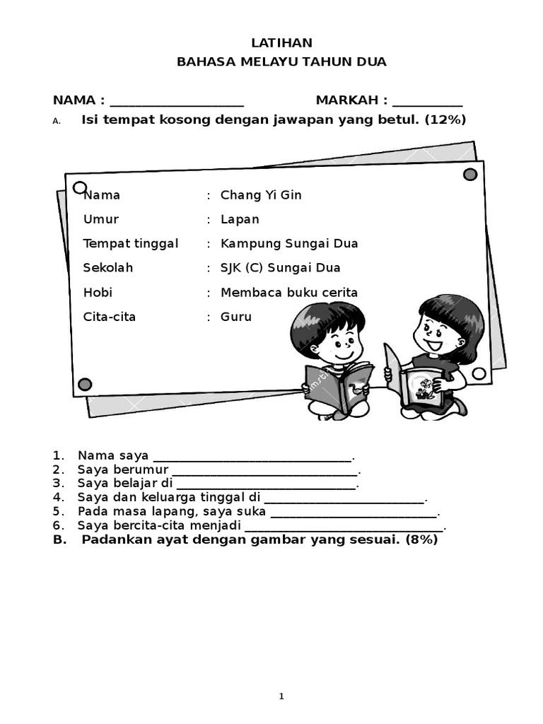 Latihan Bahasa Melayu Tahun 2 Pdf