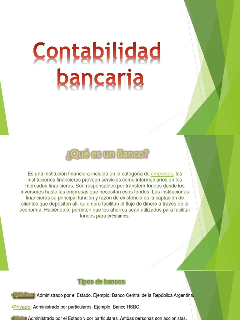 Contabilidad Bancaria Pdf Bancos Contabilidad