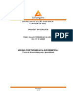 Artigo - LÍNGUA PORTUGUESA E a INFORMÁTICA - O Uso de Ferramentas Para o Aprendizado