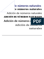 Adición de Números Naturales