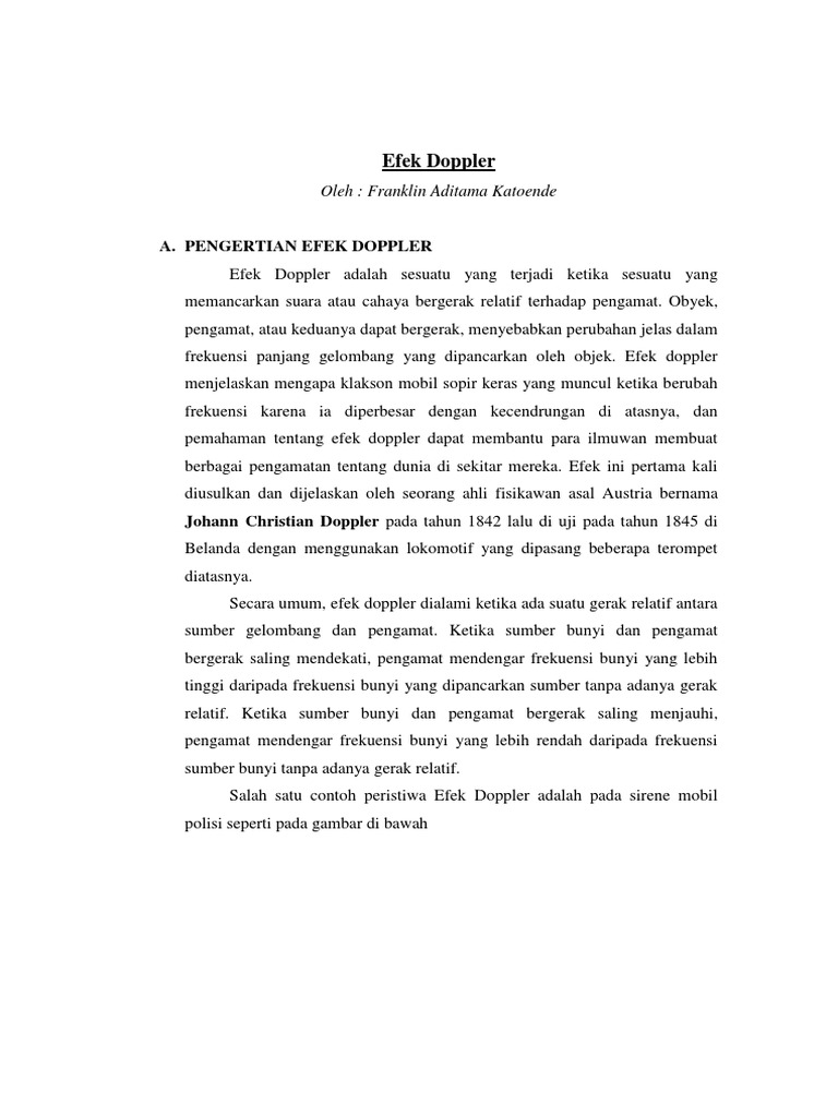 Contoh Soal Dan Pembahasan Tentang Efek Doppler - Contoh ...