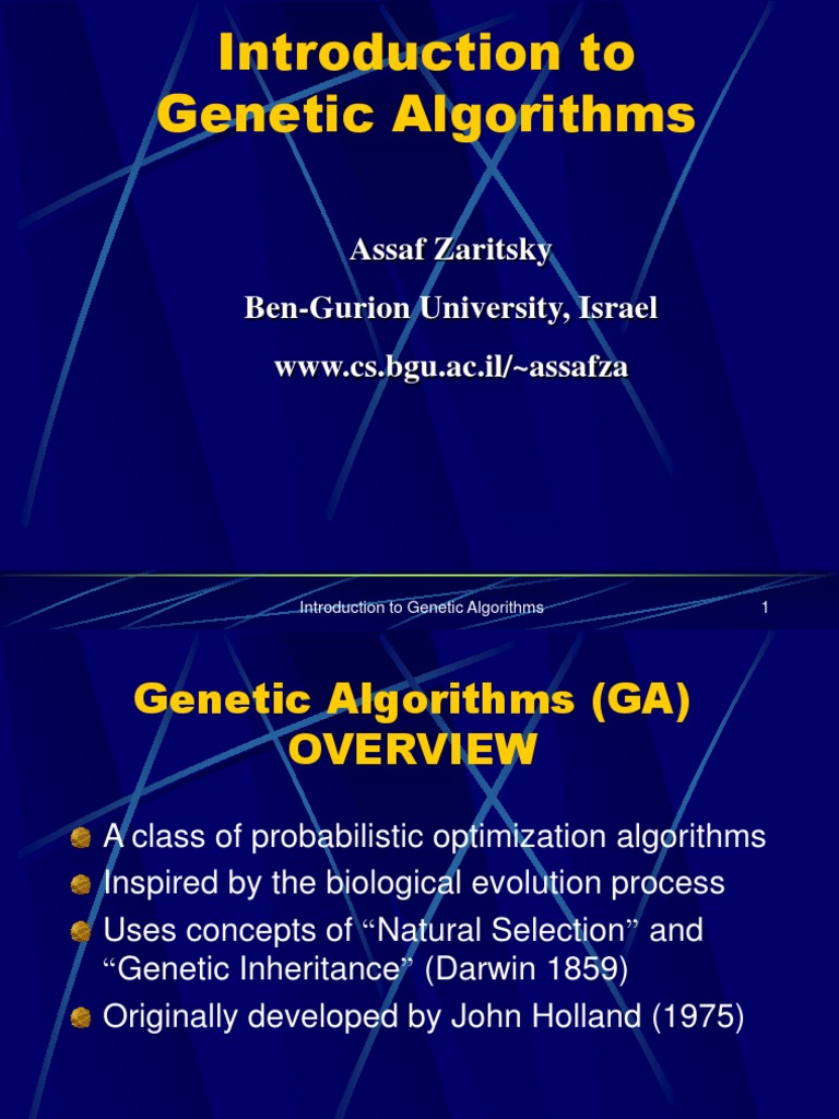 An Introduction to Genetic Algorithms: Concepts, Metaphors, Components ...
