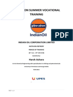 Report On Summer Vocational Training: Indian Oil Corporation Limited