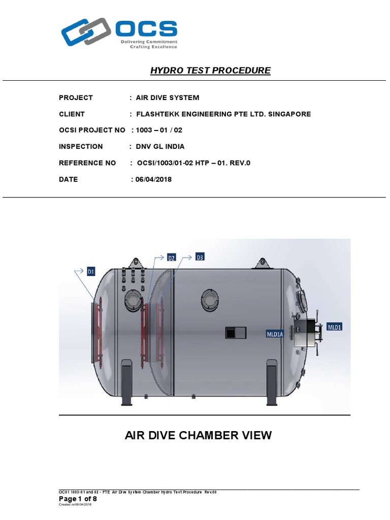 Hydro Test Procedure Leak Valve