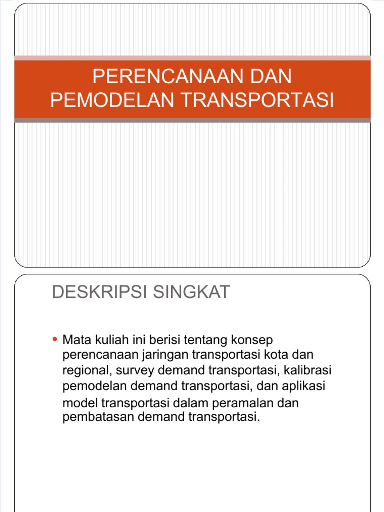 RPS Perencanaan Dan Pemodelan Transportasi | PDF