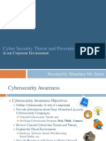 Cyber Security Threat and Prevention Analysis: in Our Corporate Environment